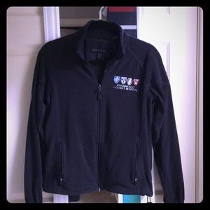 Soft, warm, light, black Harvard fleece